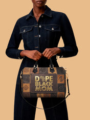 Dope Black Mom Power Leather Boston Bag QR0TV270