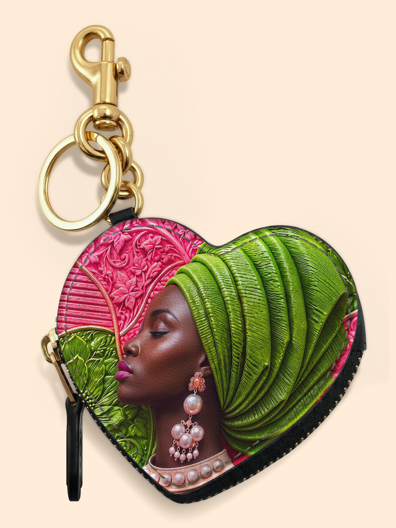 🎁 Divine Green Heart Coin Pouch Bag Charm QR0TD705 (100% off)