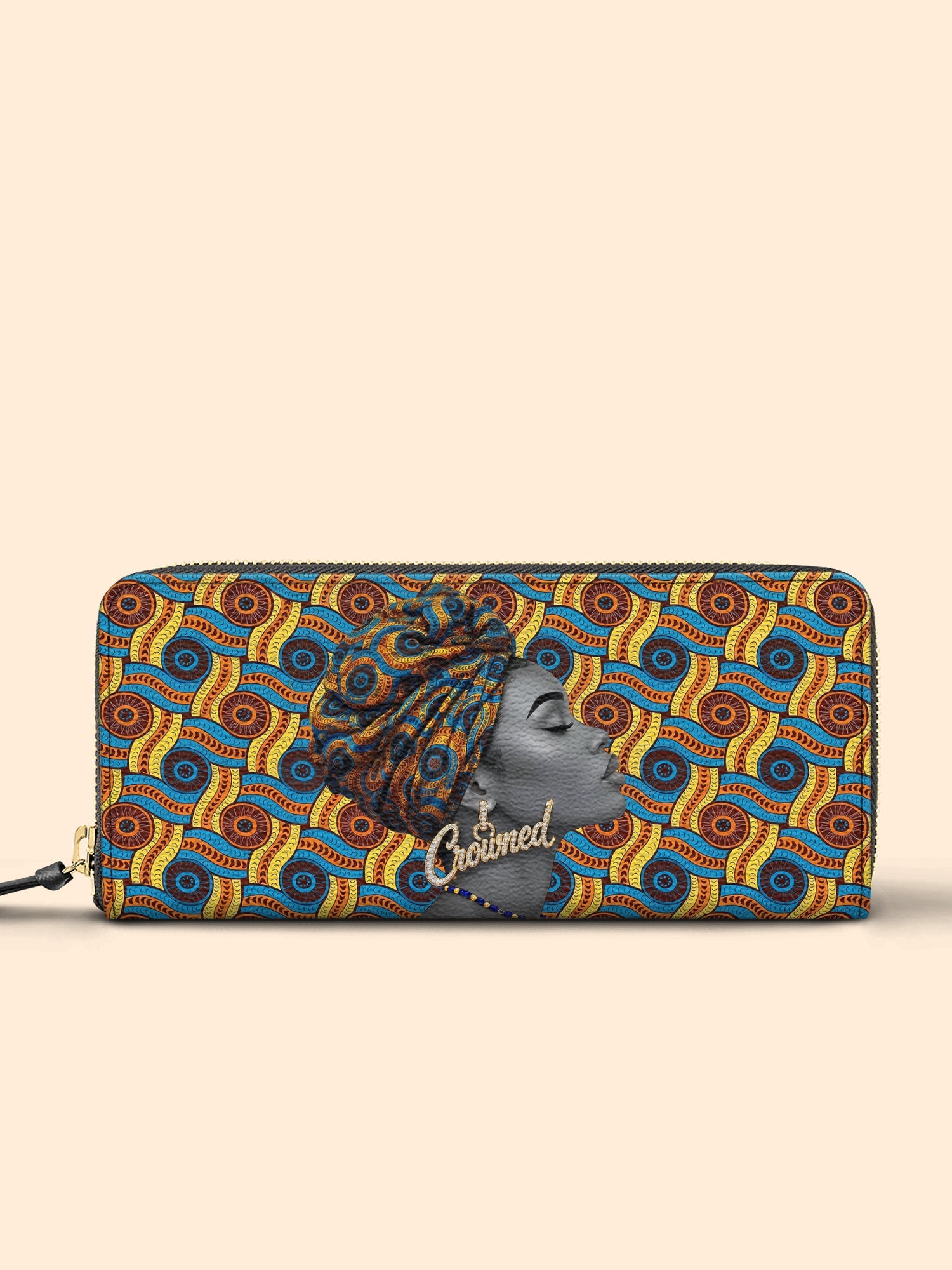 🎁 Crowned Ankara Slimline Zippy Wallet QR0TV277 (100% off)