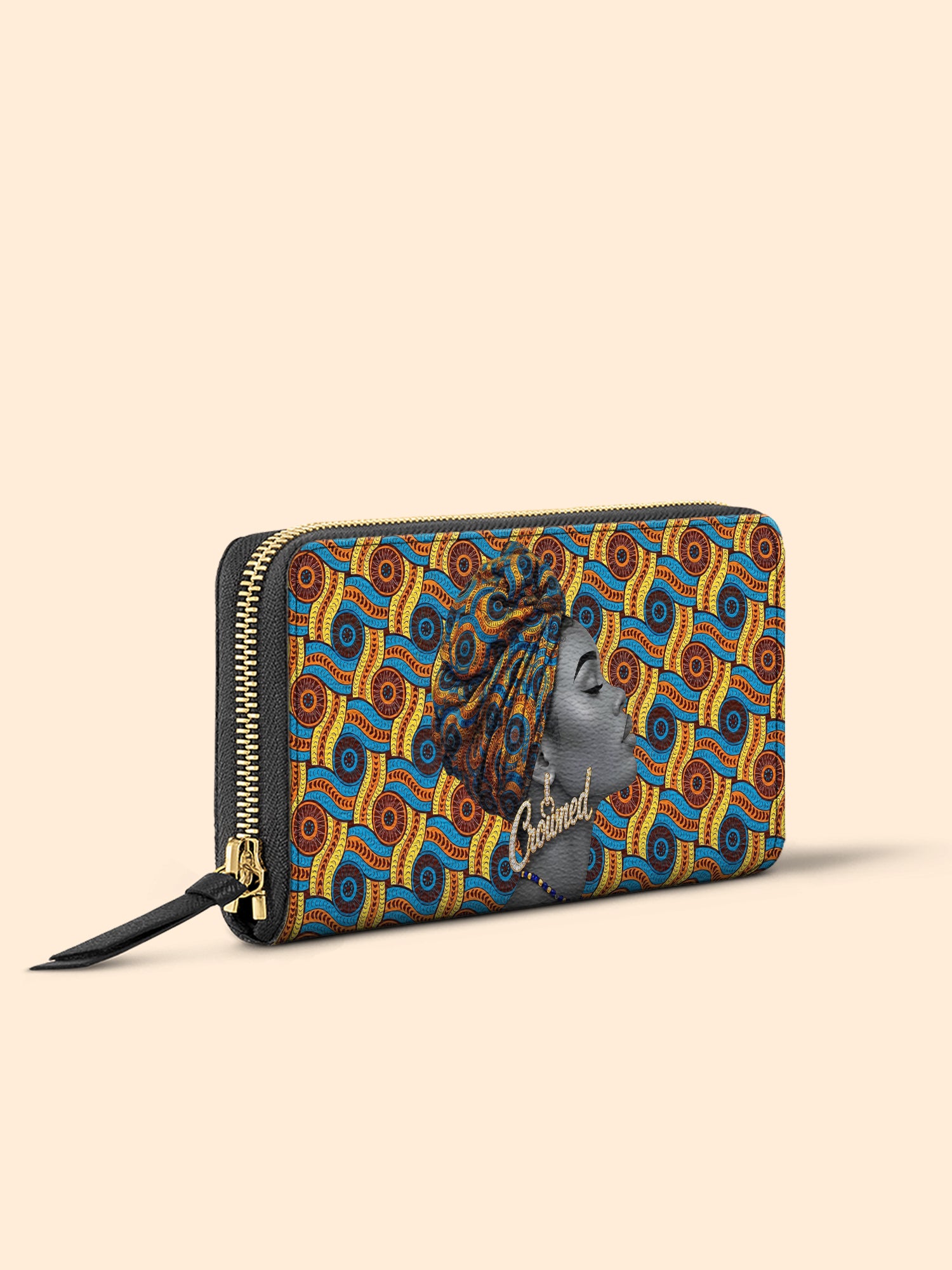 Crowned Ankara Slimline Zippy Wallet QR0TV277