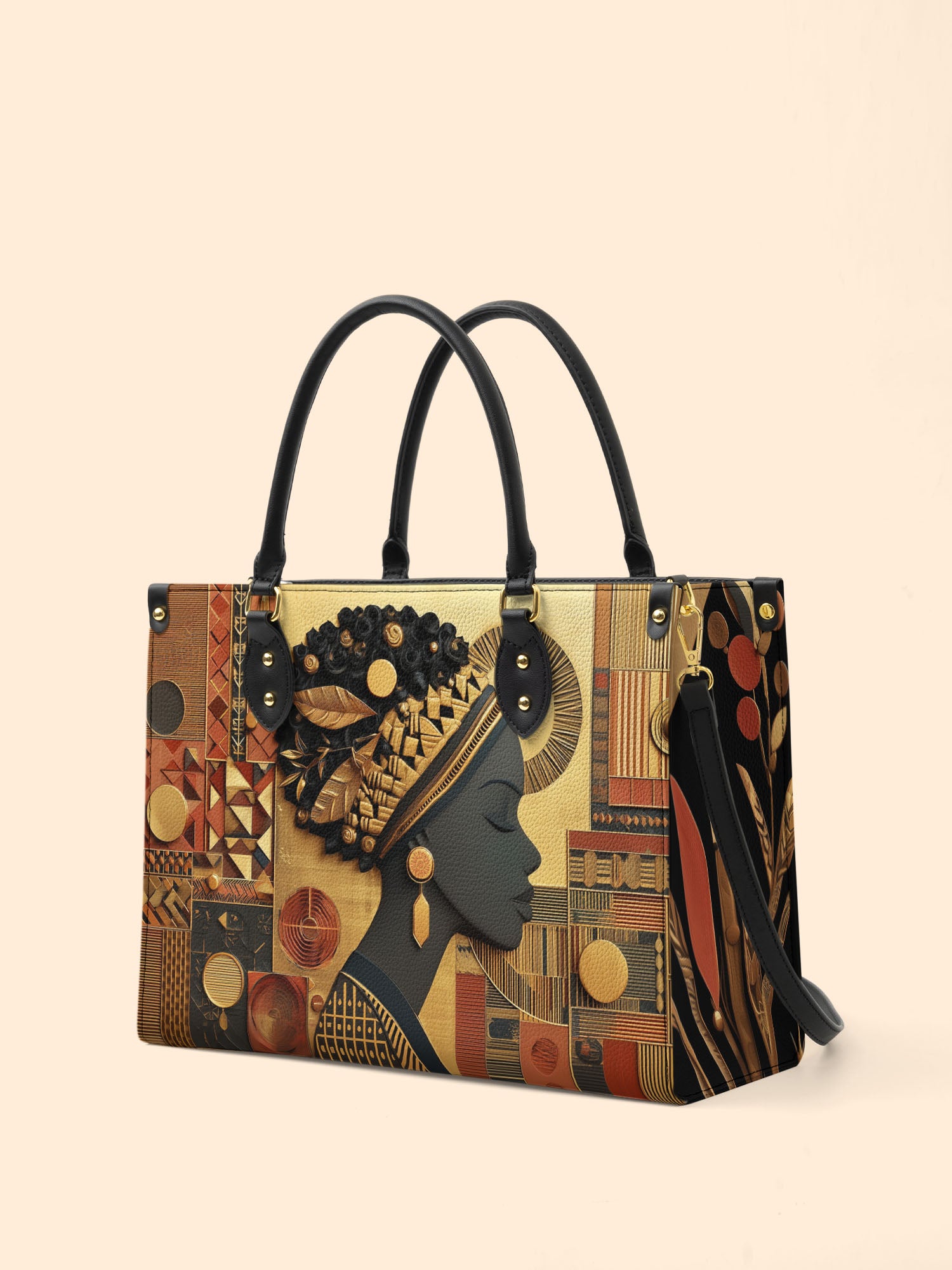 Bold African Premium Leather Handbag QR0XD810
