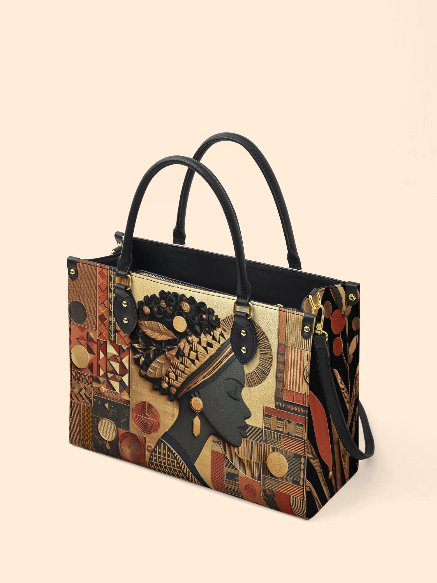 Bold African Premium Leather Handbag QR0XD810