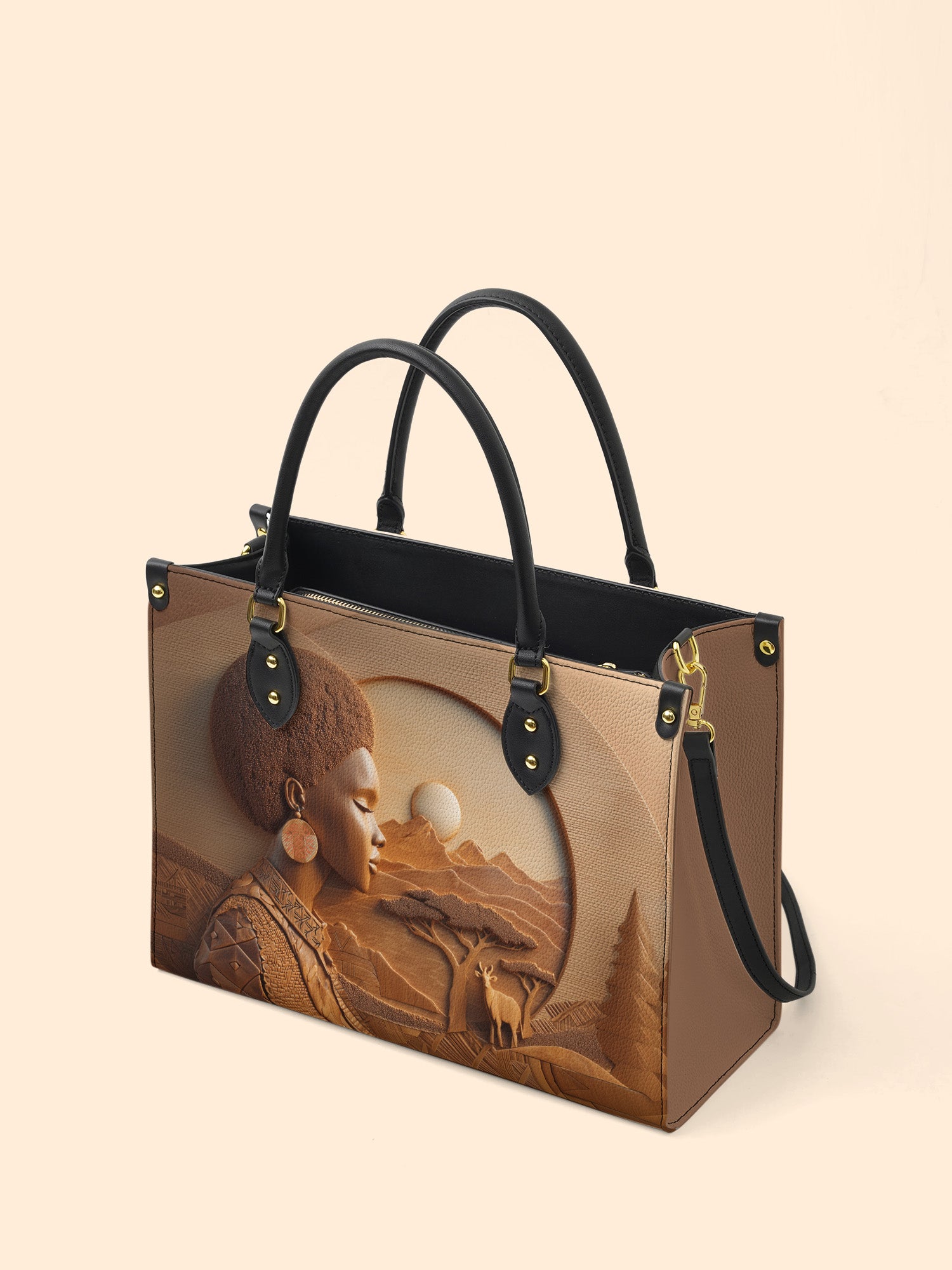 Savanna Spirit Premium Leather Handbag QR0TD346