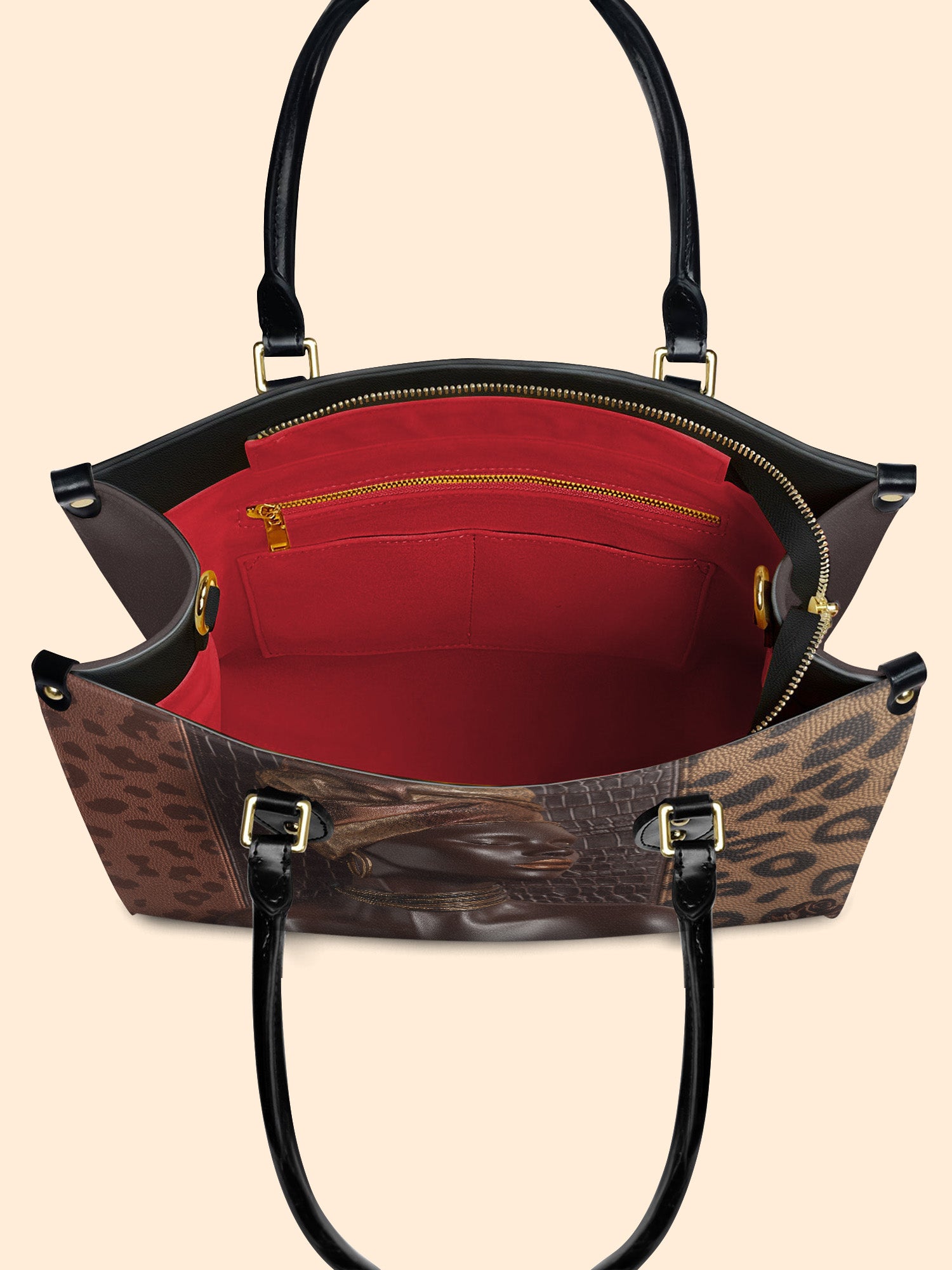 Leopard Queen Premium Leather Handbag QR0TD427