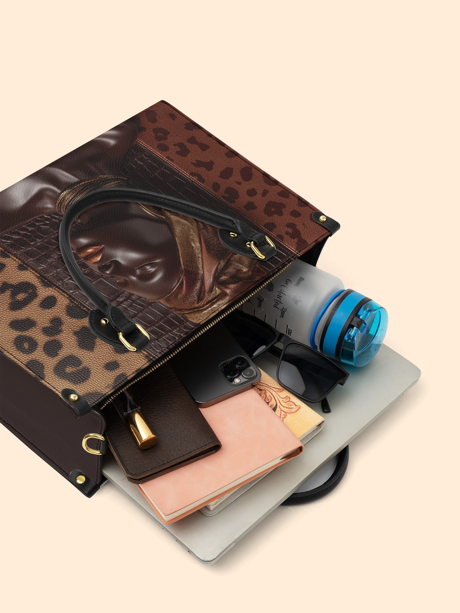 Leopard Queen Premium Leather Handbag QR0TD427