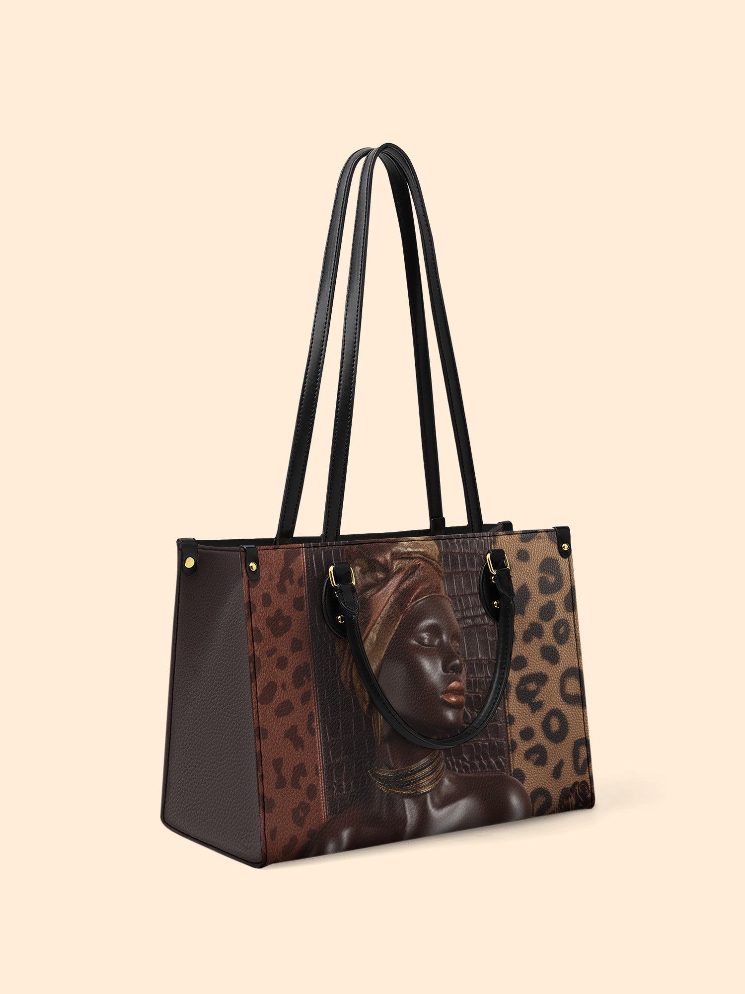 Leopard Queen Premium Leather Handbag QR0TD427