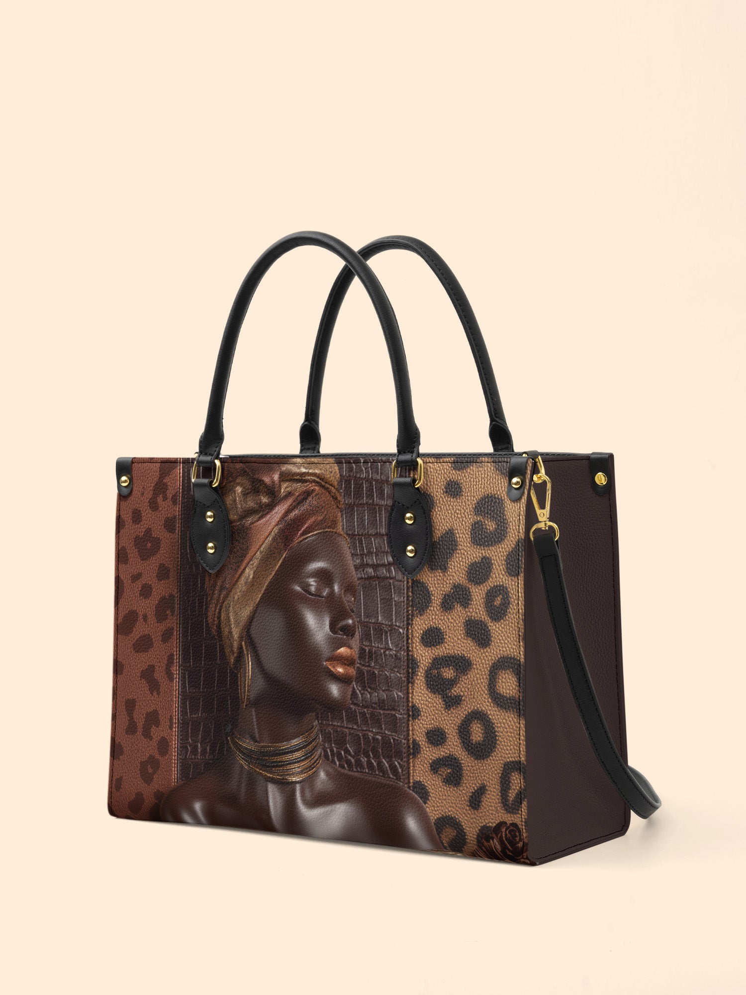 Leopard Queen Premium Leather Handbag QR0TD427