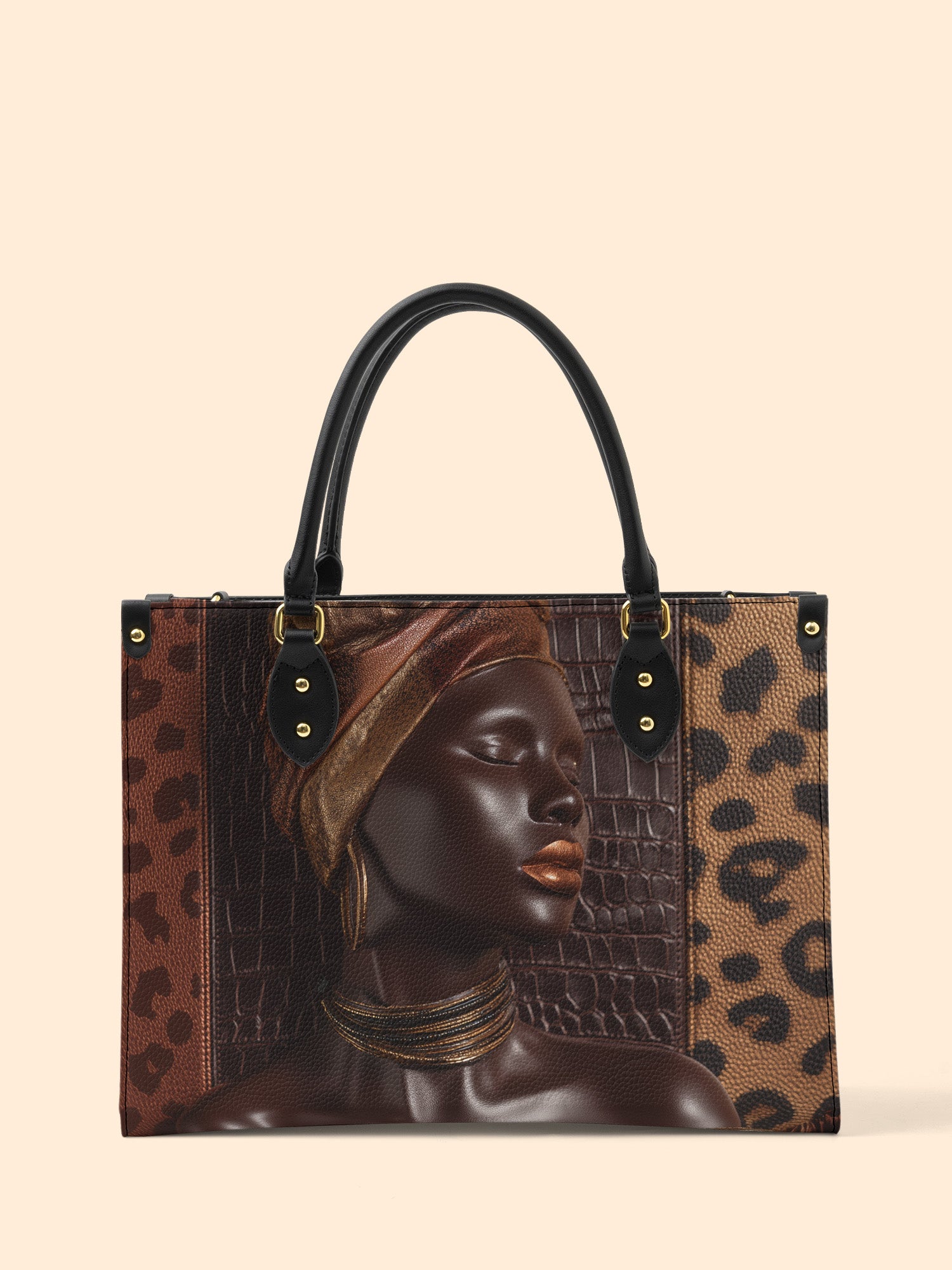 Leopard Queen Premium Leather Handbag QR0TD427