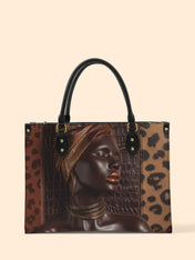 Leopard Queen Premium Leather Handbag QR0TD427