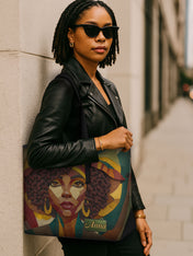 Royal Reflections Sleek Leather Tote