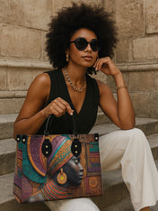 Regal Tapestry Premium Leather Handbag QR0TV057