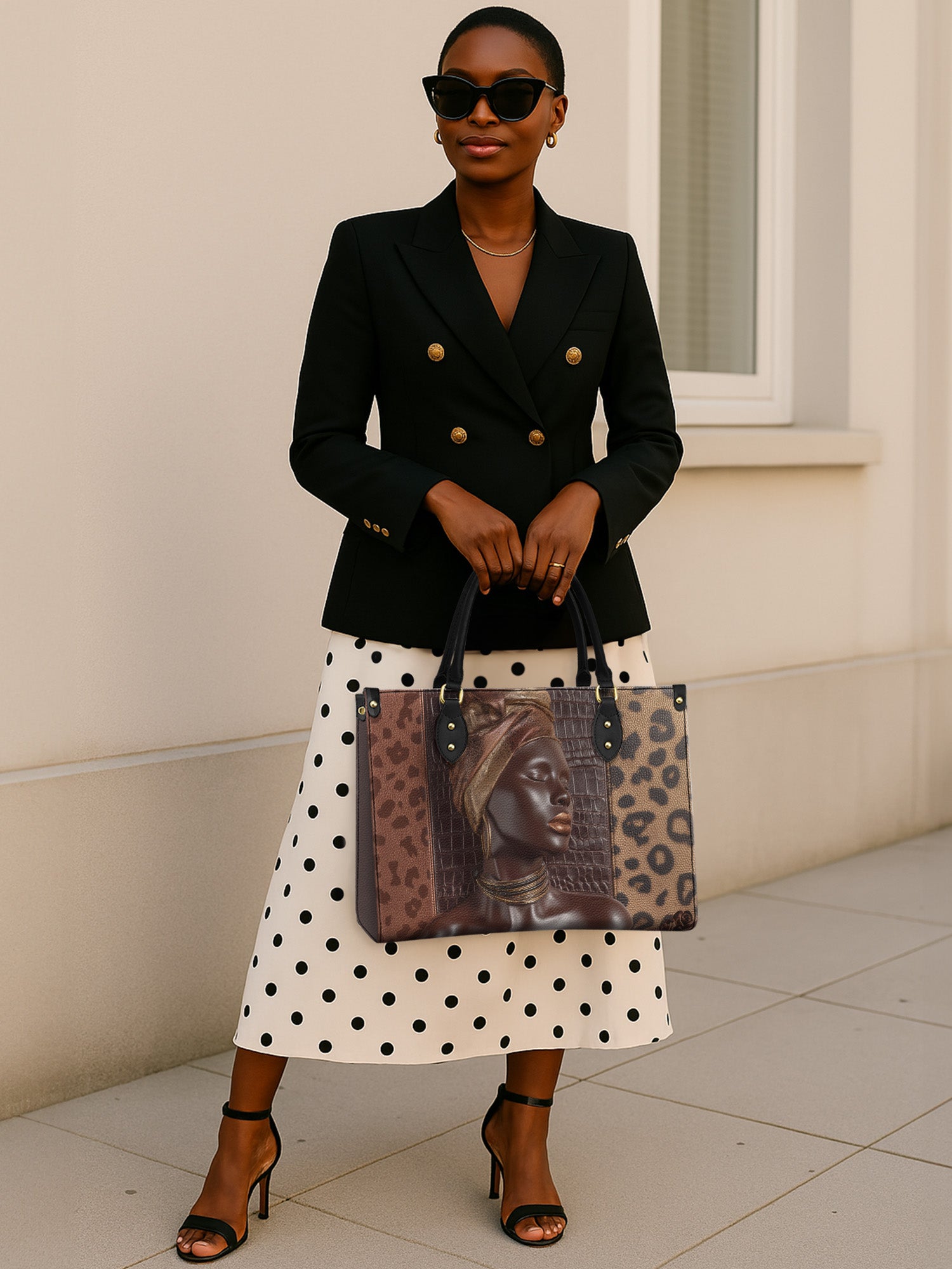 Leopard Queen Premium Leather Handbag QR0TD427