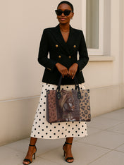 Leopard Queen Premium Leather Handbag QR0TD427