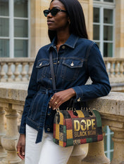 Dope Black Mom Heritage Leather Boston Bag QR0TV271