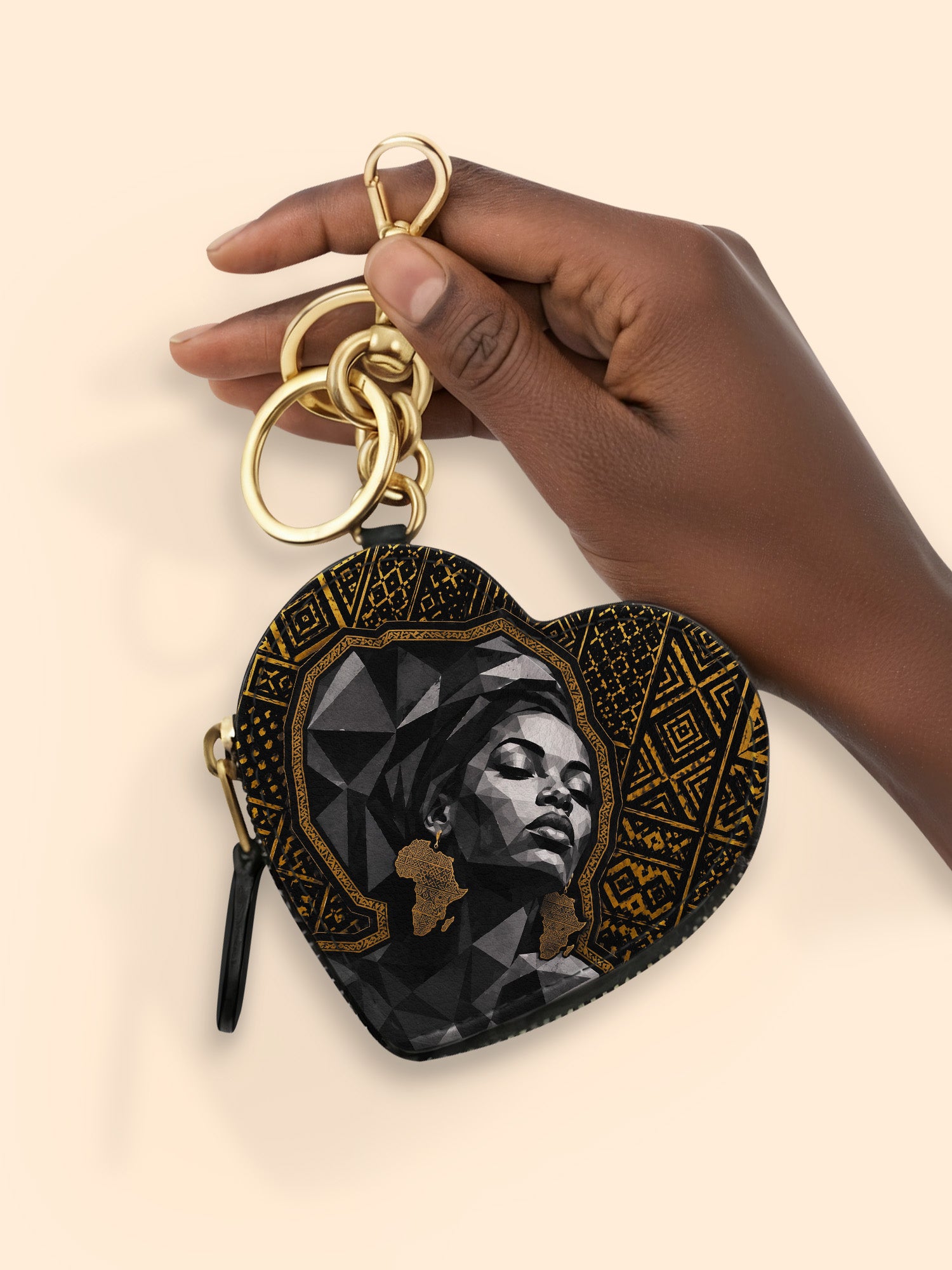 Golden Heritage Heart Coin Pouch Bag Charm QR0HH209