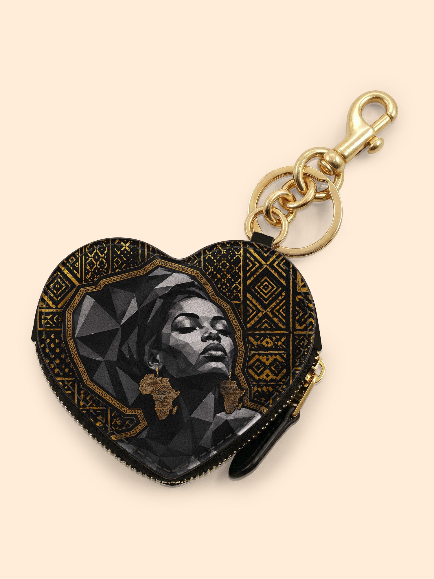 Golden Heritage Heart Coin Pouch Bag Charm QR0HH209