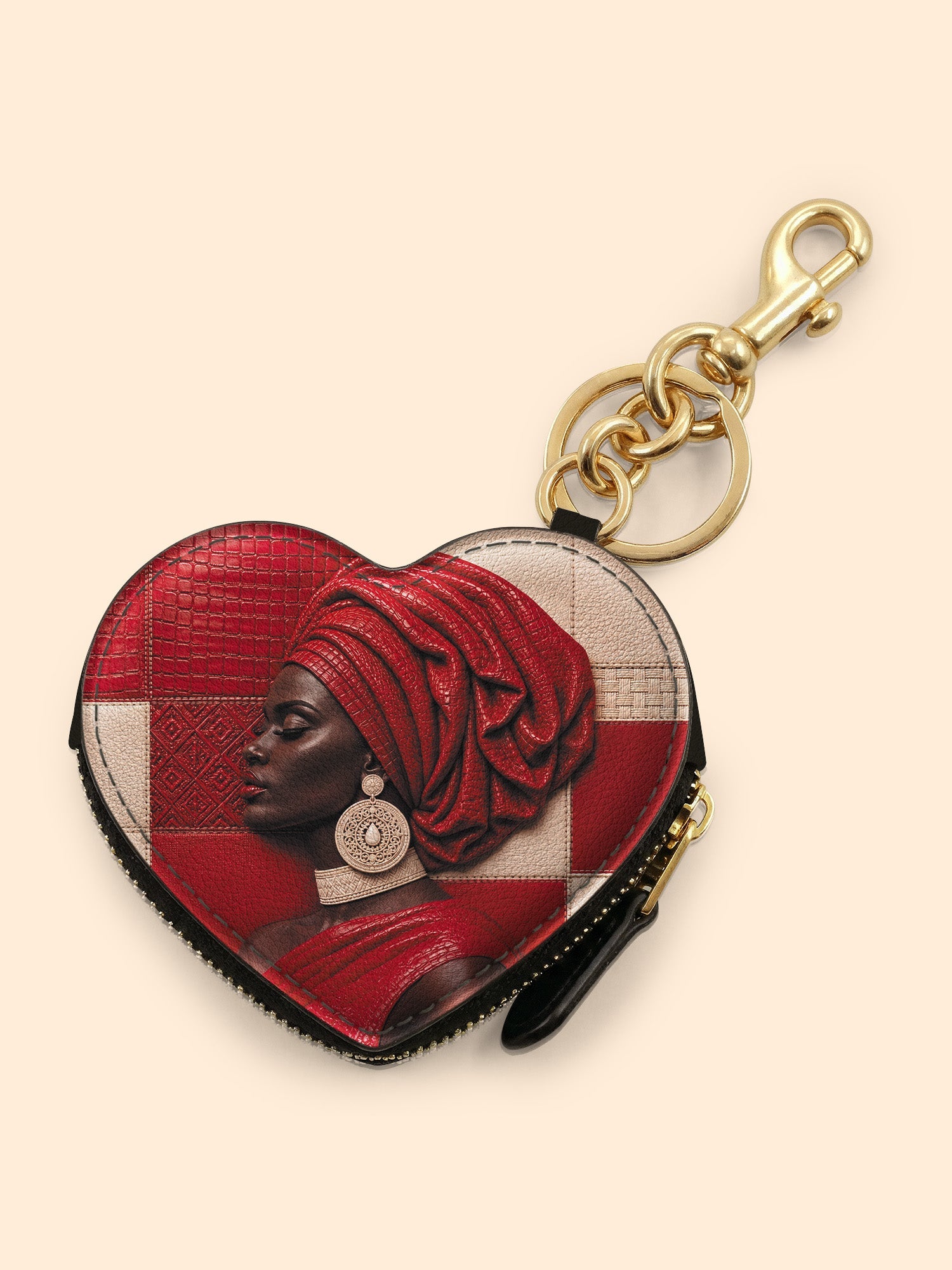 🎁 Draped in Crimson Heart Coin Pouch Bag Charm QR0XD500 (100% off)
