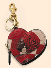Draped in Crimson Heart Coin Pouch Bag Charm QR0XD500