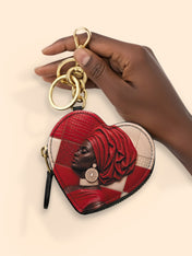 Draped in Crimson Heart Coin Pouch Bag Charm QR0XD500
