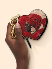 Draped in Crimson Heart Coin Pouch Bag Charm QR0XD500