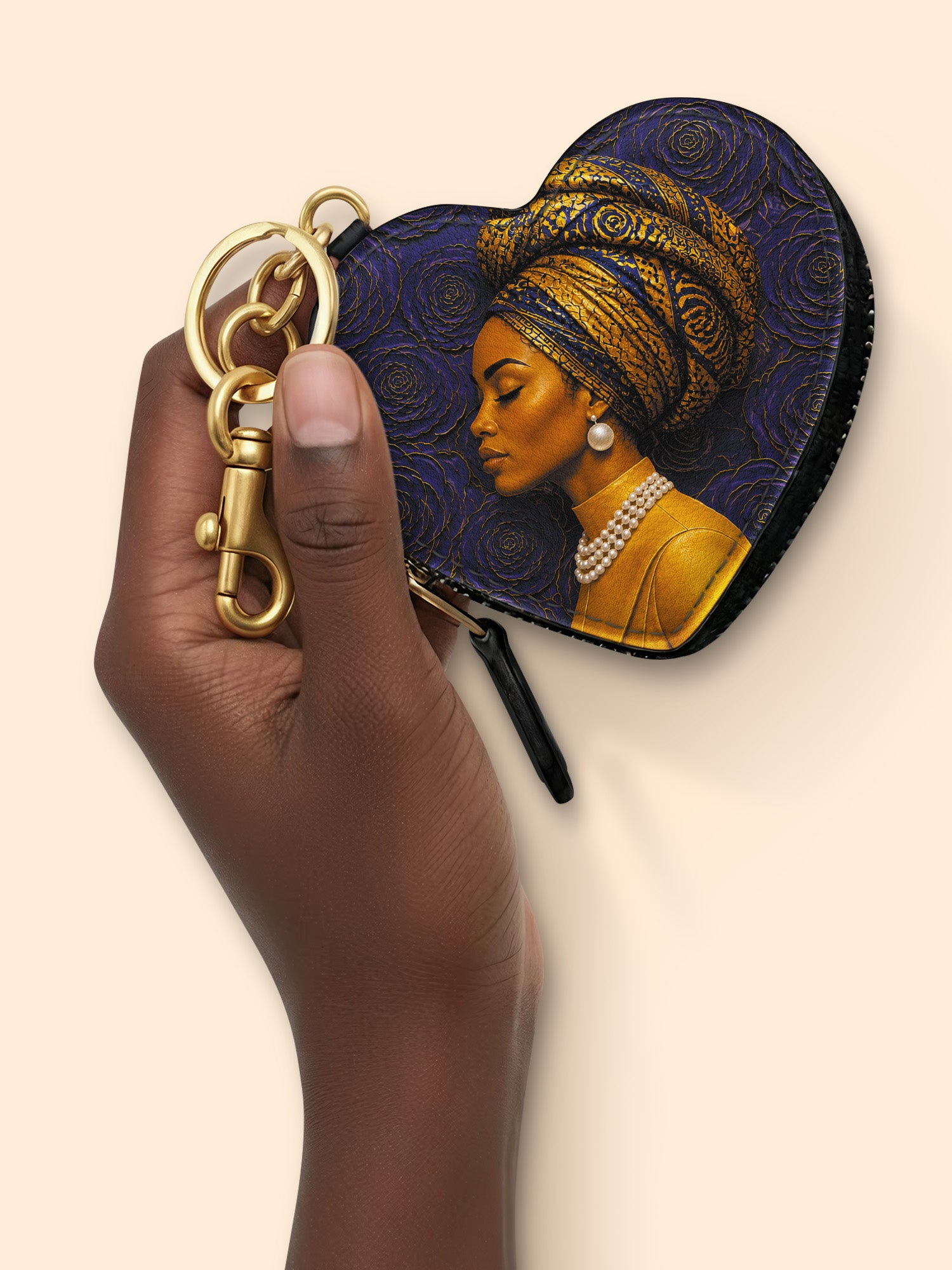 Sapphire Legacy Heart Coin Pouch Bag Charm QR0TV285