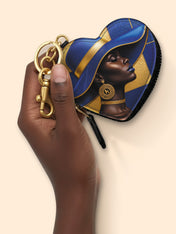 Sapphire Grace Heart Coin Pouch Bag Charm QR0HH217