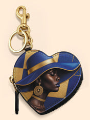 Sapphire Grace Heart Coin Pouch Bag Charm QR0HH217