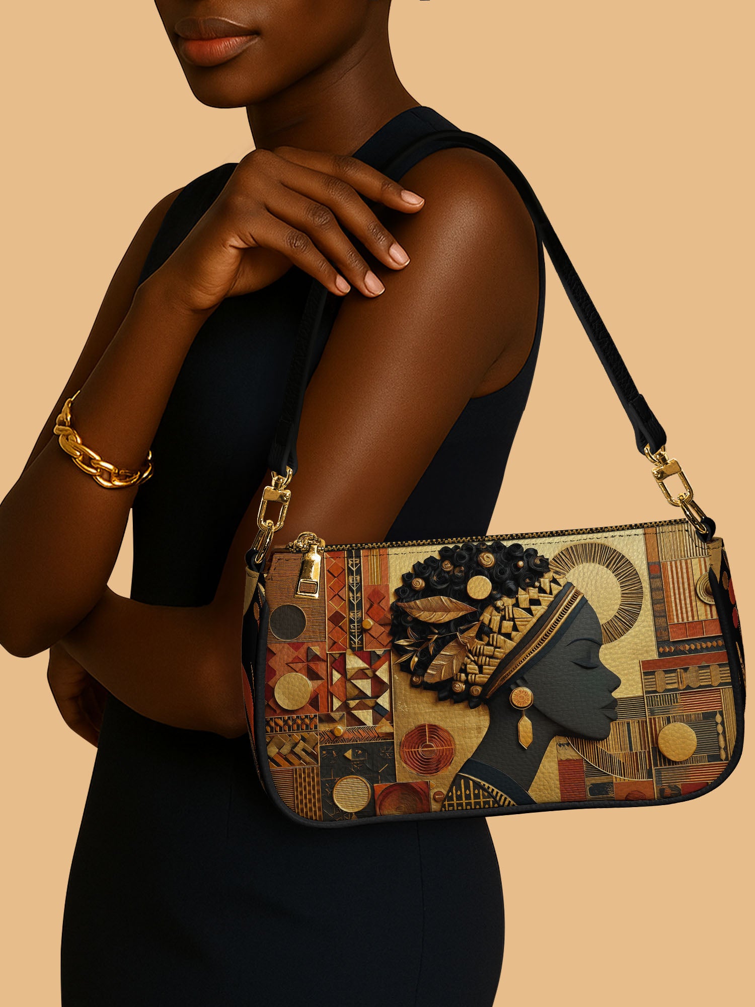 Bold African Classic Zip Pochette QR0XD826