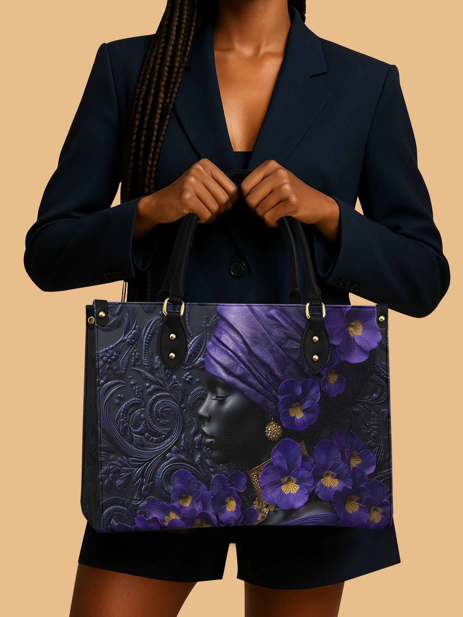 African Amulet Premium Leather Handbag QR0XD530