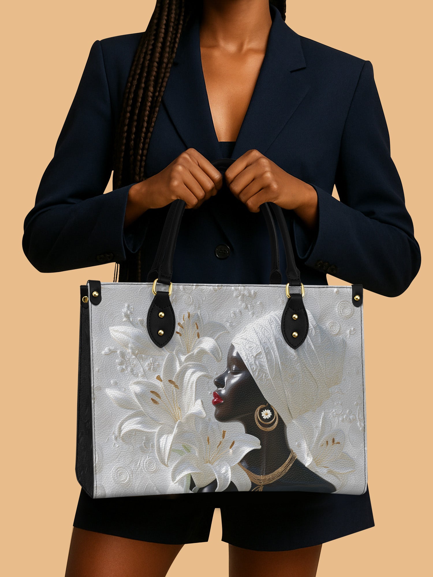 African Aureole Premium Leather Handbag QR0XD532