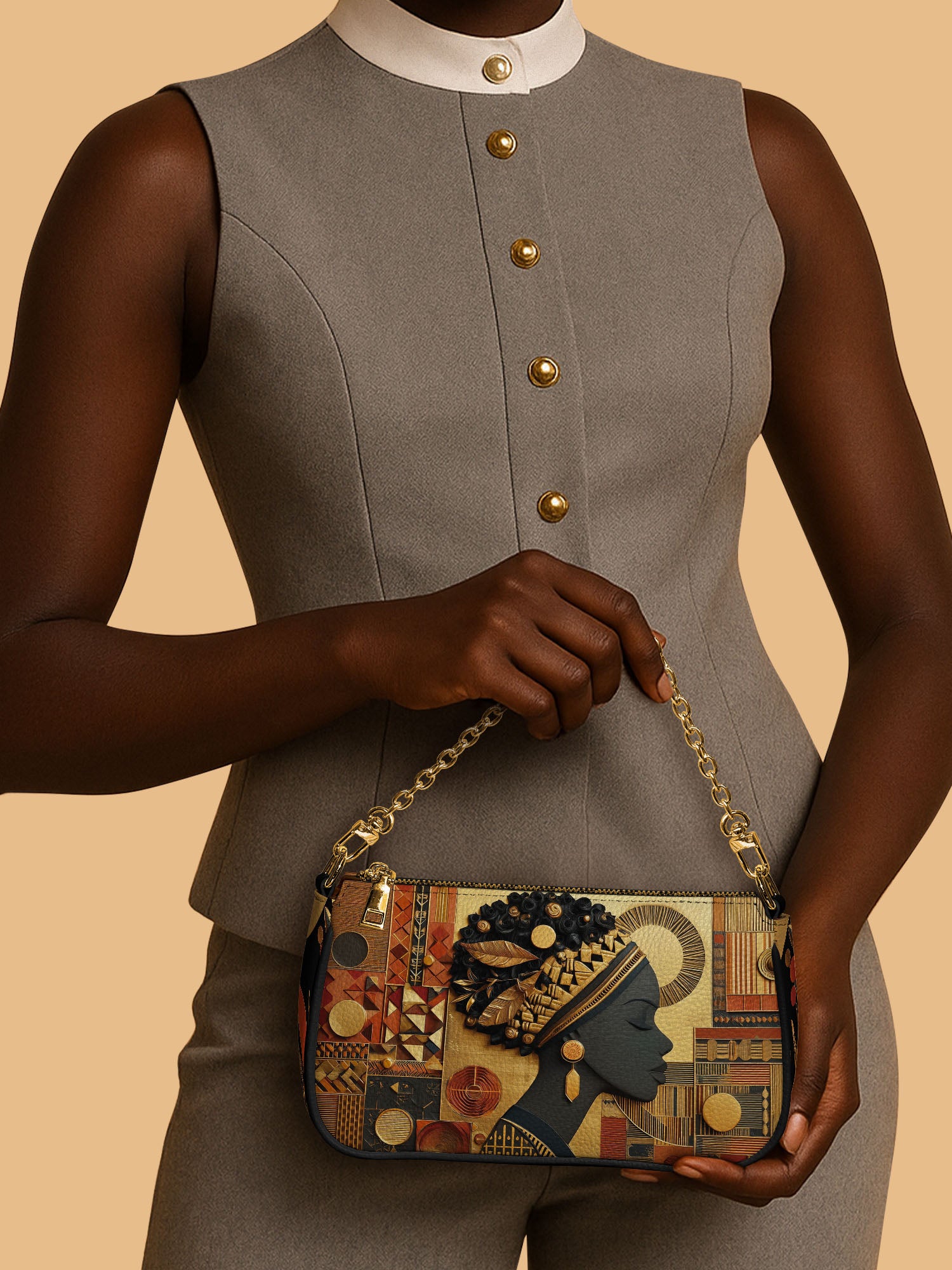 Bold African Classic Zip Pochette QR0XD826