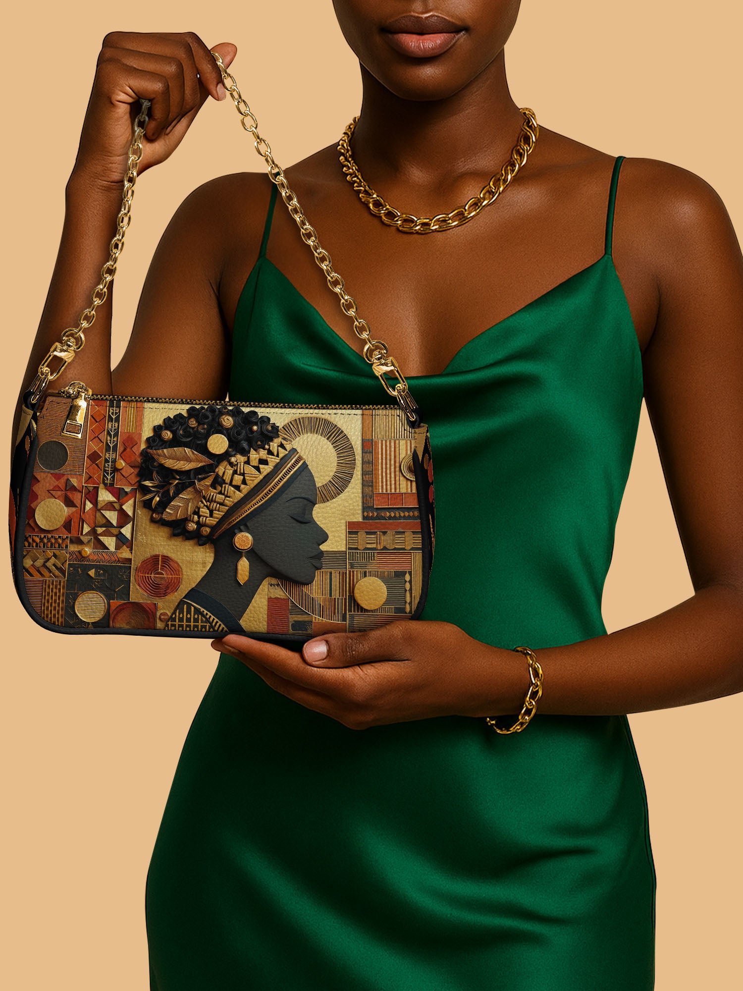 Bold African Classic Zip Pochette QR0XD826