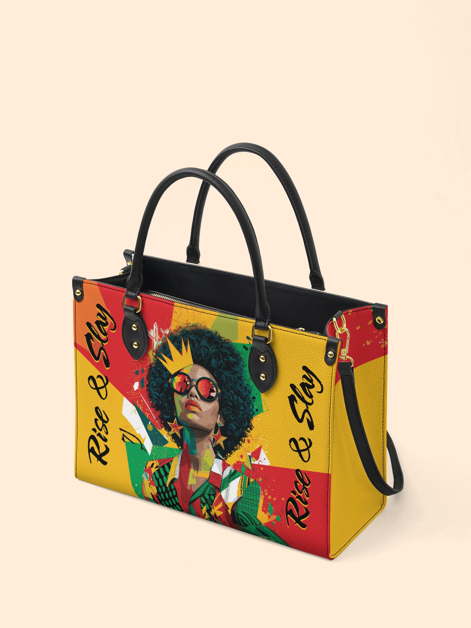 Rise And Slay Premium Leather Handbag QR0XD604