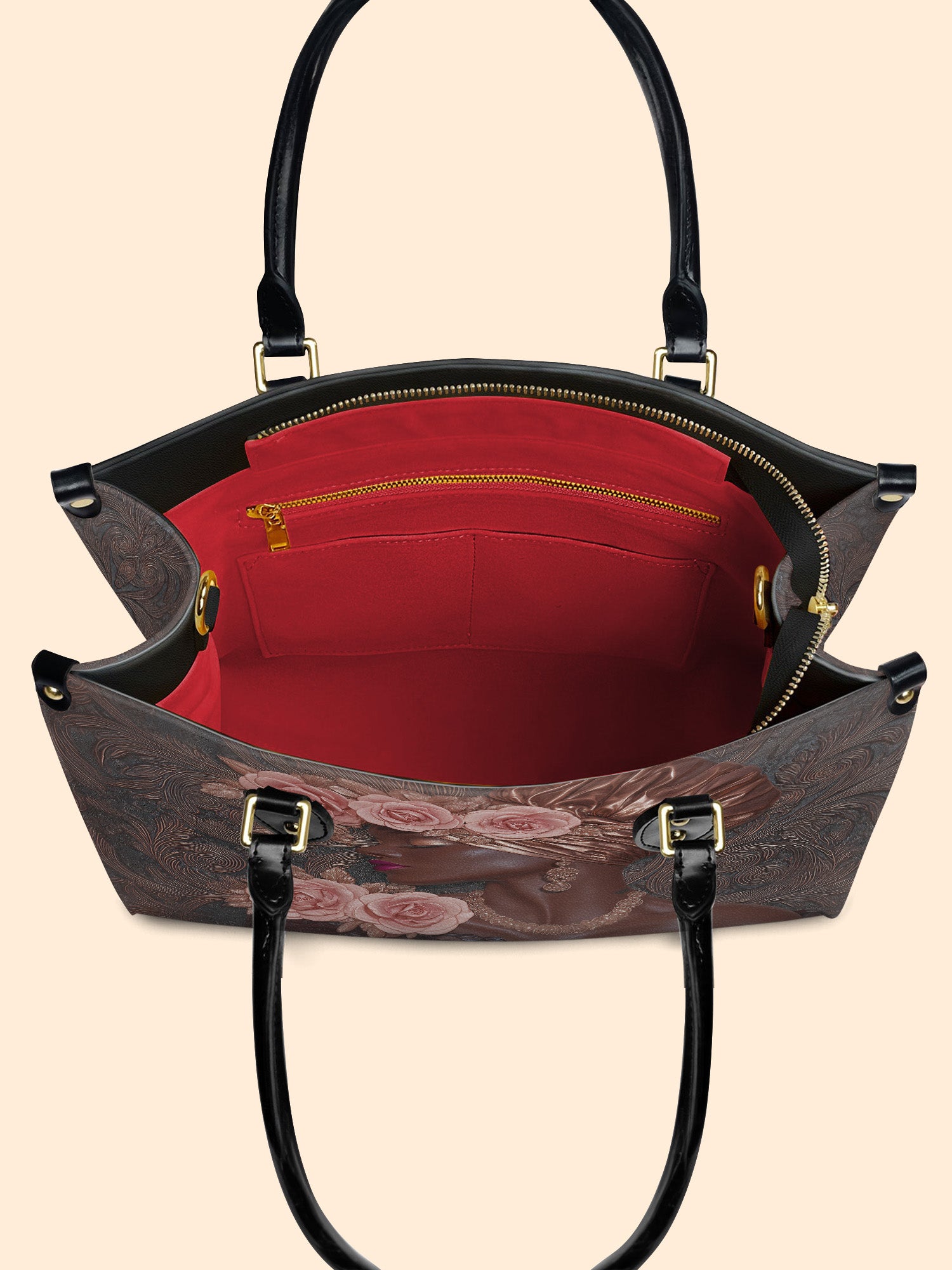 African Allure Premium Leather Handbag QR0XD531