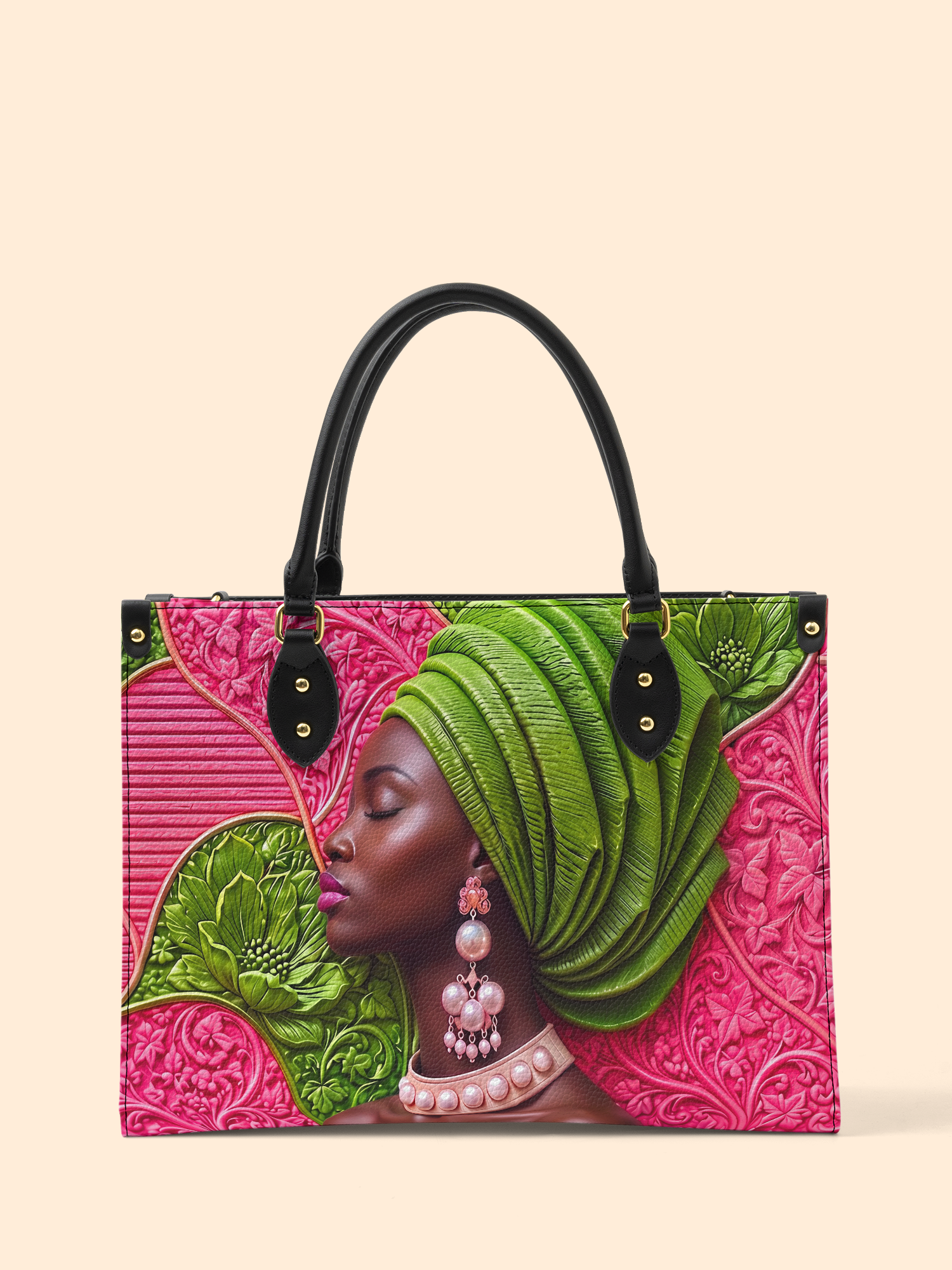 Divine Green Premium Leather Handbag QR0TD705