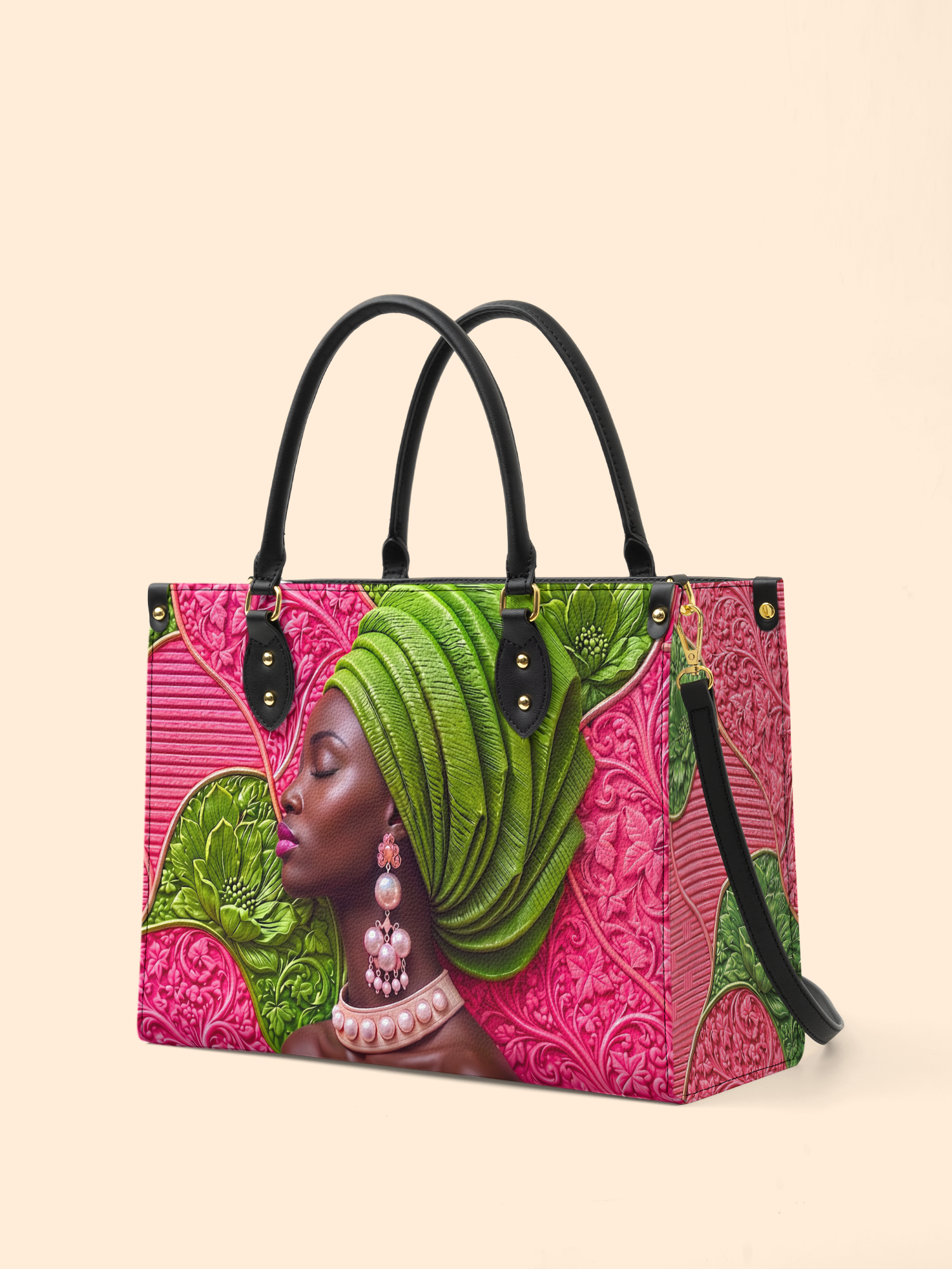 Divine Green Premium Leather Handbag QR0TD705