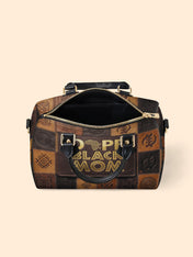 Dope Black Mom Power Leather Boston Bag QR0TV270