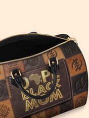 Dope Black Mom Power Leather Boston Bag QR0TV270