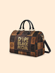 Dope Black Mom Power Leather Boston Bag QR0TV270