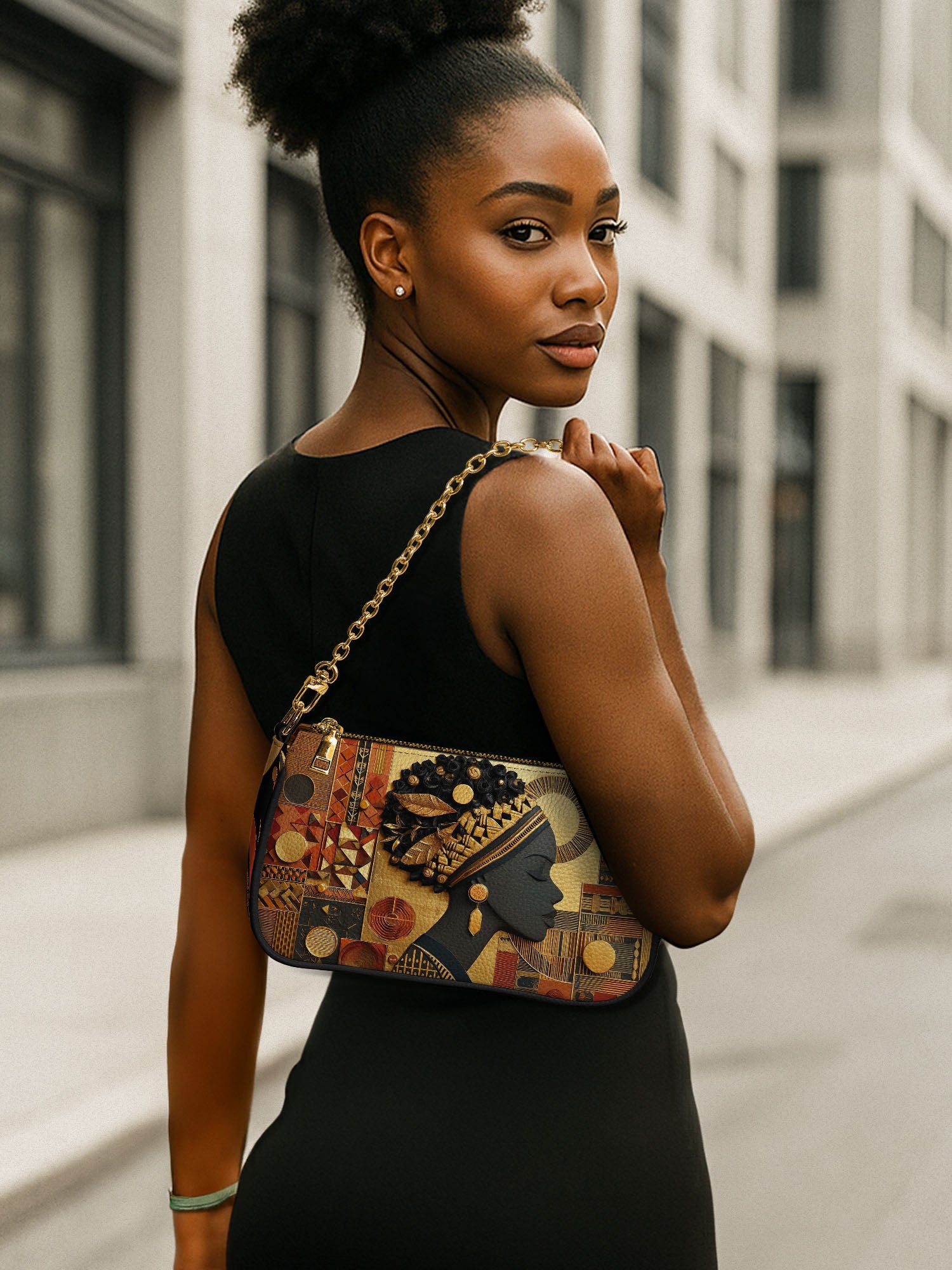 Bold African Classic Zip Pochette QR0XD826