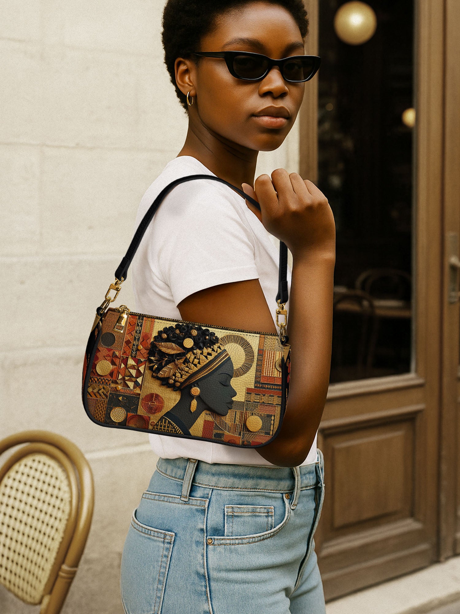 Bold African Classic Zip Pochette QR0XD826