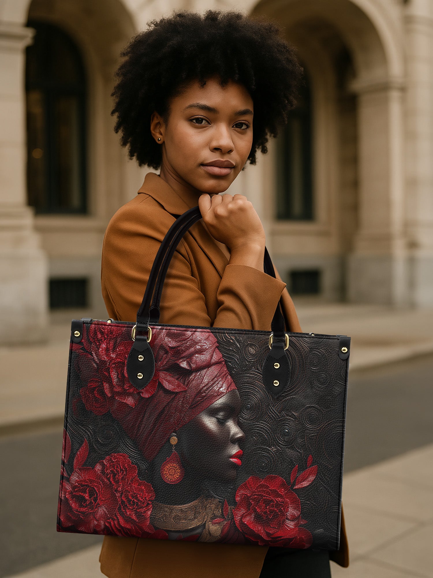 African Ardor Premium Leather Handbag QR0XD534