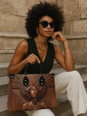 Ebony Bloom Premium Leather Handbag QR0TD343