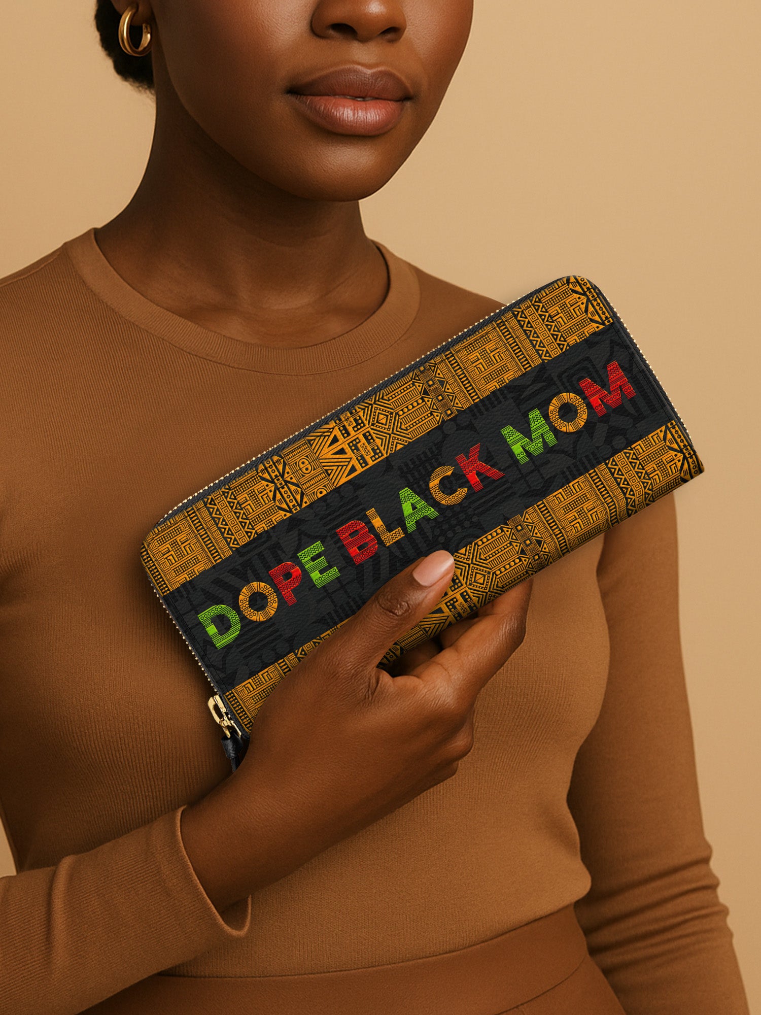 DOPE BLACK MOM Juneteenth Slimline Zippy Wallet QR0XD1033