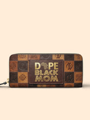 Dope Black Mom Power Slimline Zippy Wallet QR0TV270