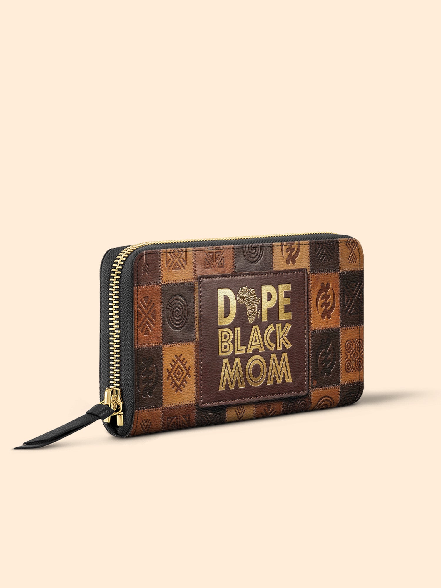 Dope Black Mom Power Slimline Zippy Wallet QR0TV270