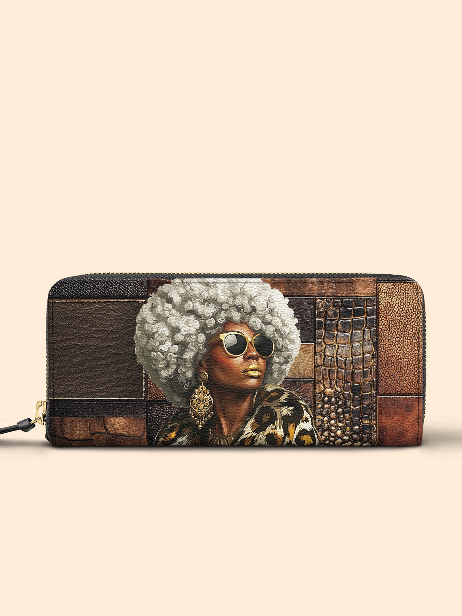 Bronze Leopard Slimline Zippy Wallet QR0TV260
