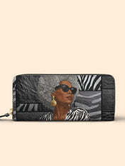 Midnight Zebra Slimline Zippy Wallet QR0TV259