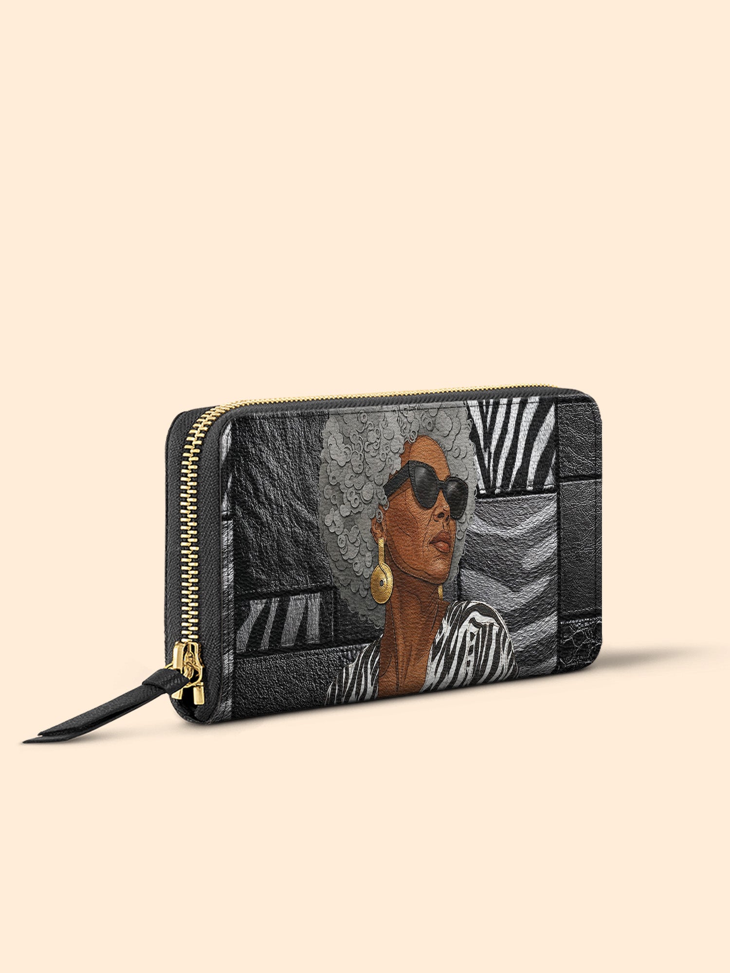 Midnight Zebra Slimline Zippy Wallet QR0TV259