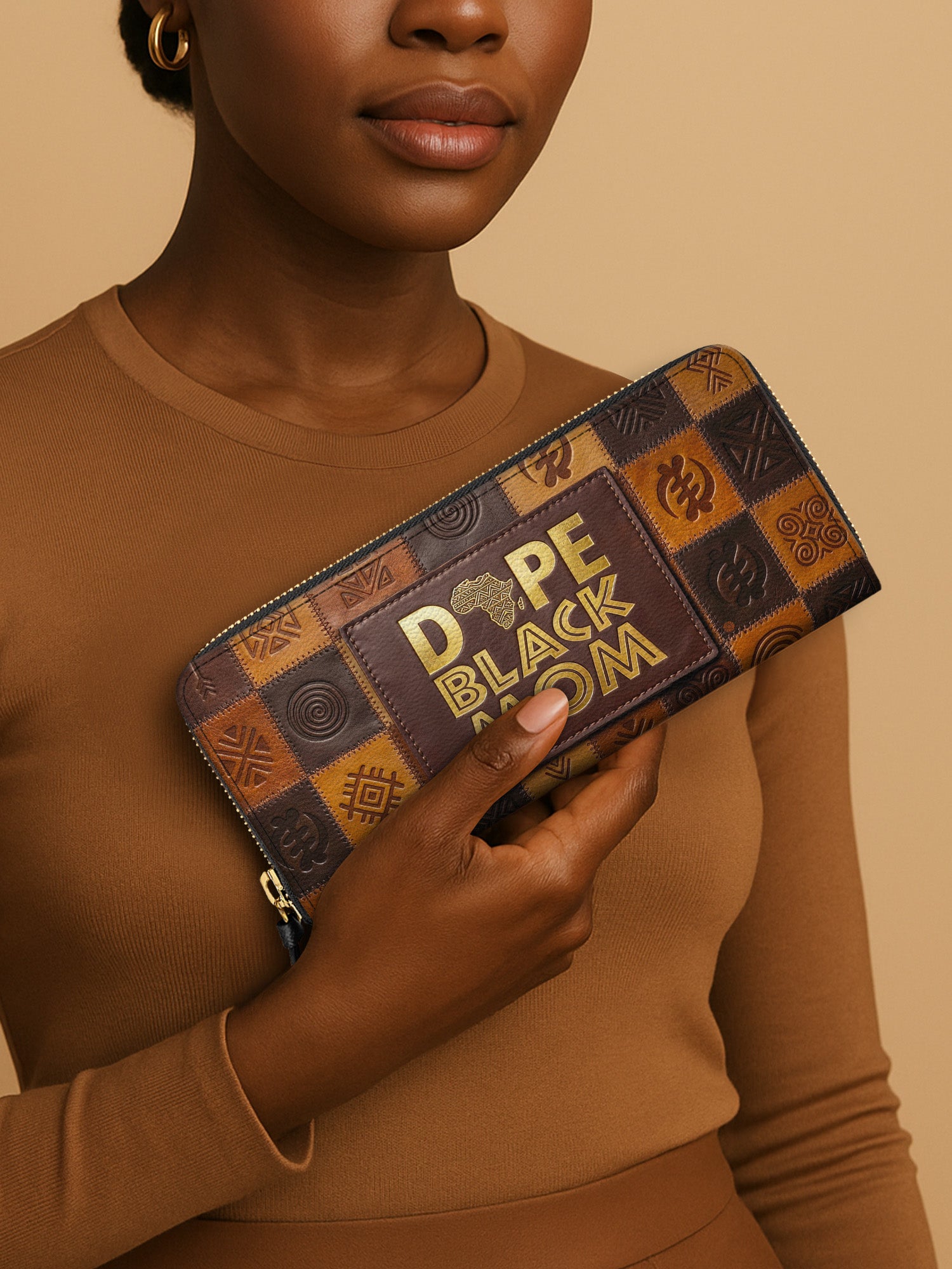 Dope Black Mom Power Slimline Zippy Wallet QR0TV270